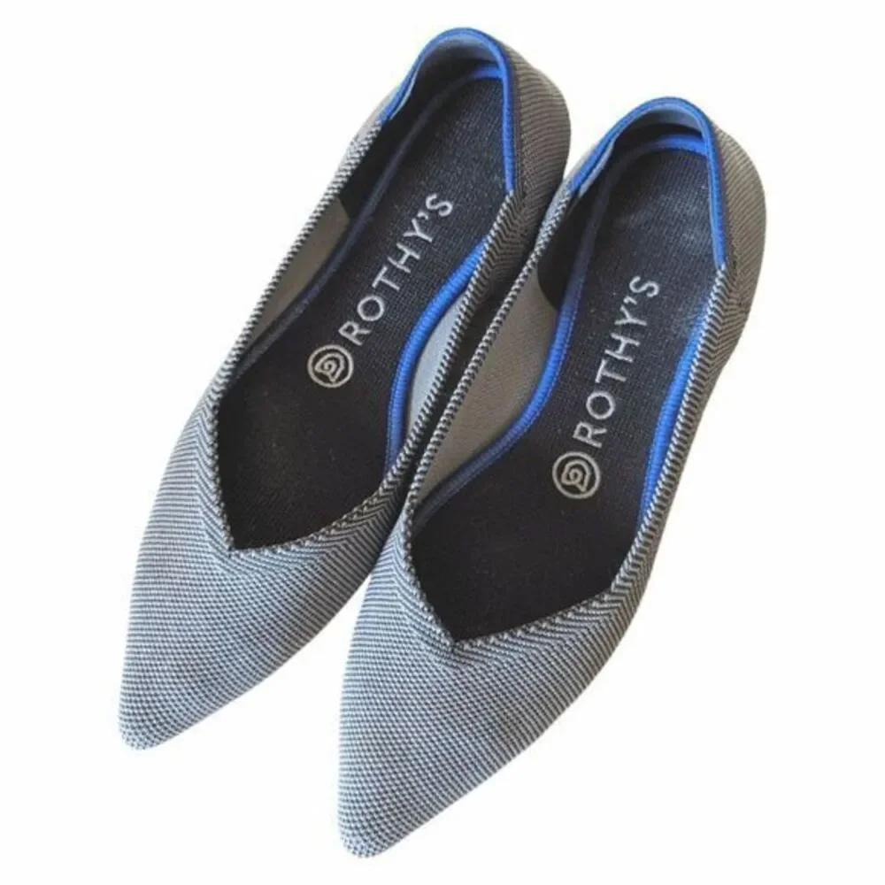 Rothy's‎ The Point flats size 7 Cloud Gray Birdseye knit slip on shoes